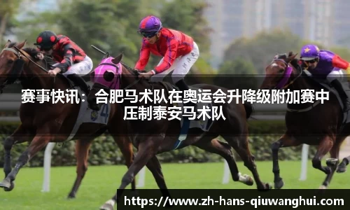 赛事快讯：合肥马术队在奥运会升降级附加赛中压制泰安马术队